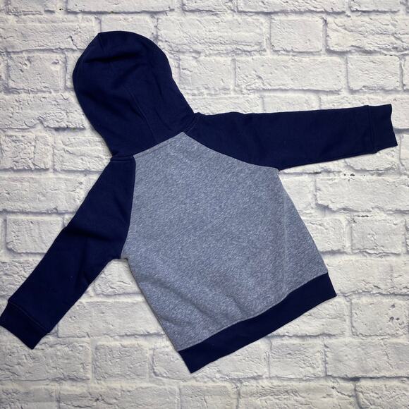 NEW Cat & Jack Hooded Zip Down Sweatshirt in Color-blocked Blue/Heathered Blue - Picture 5 of 5